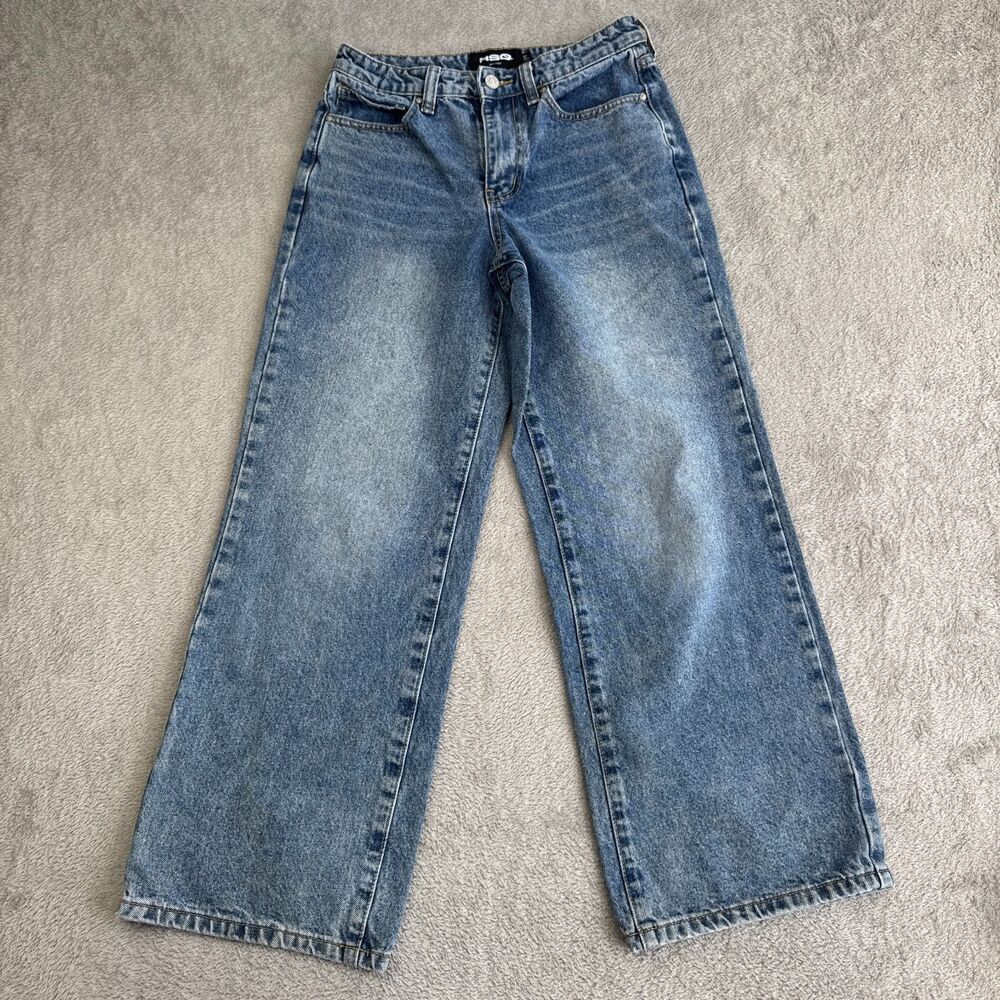 Rsq Extra Baggy Jeans Boys 16 Blue Denim Scorpion Embroidered Zip Fly Wide Leg